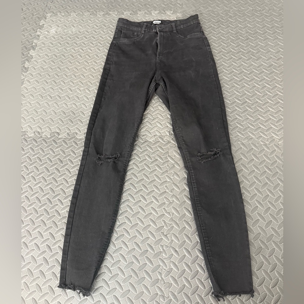 Zara Women's Charcoal Skinny Jeans